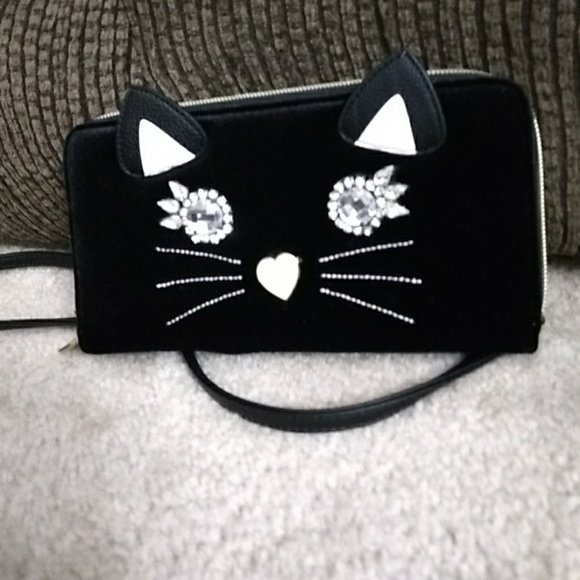 Betsey Johnson Handbags - ** Betsey Johnson black fuzzy kitty crossbody